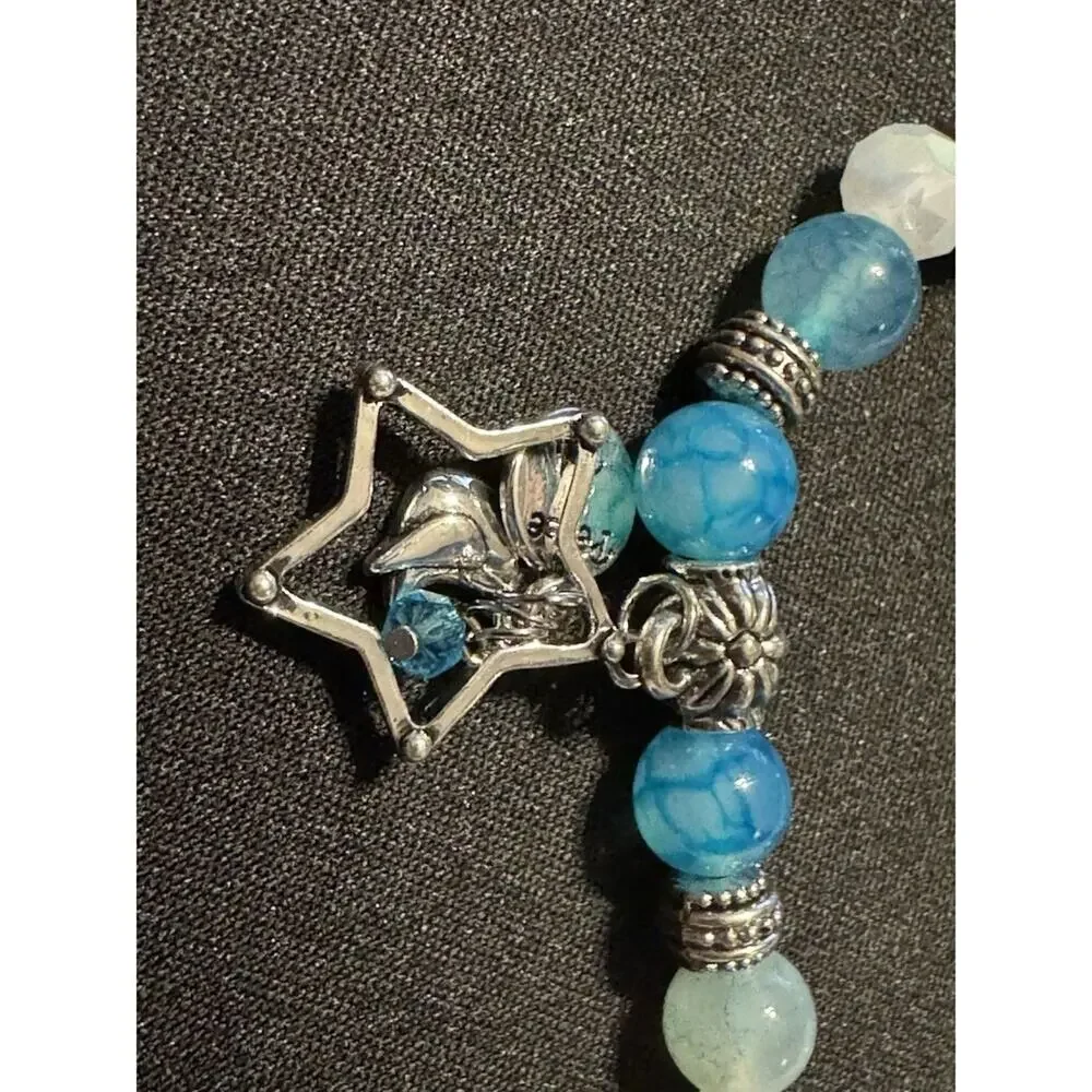 Lot of 3 Stretch Bracelets: Beaded + Mixed Beads Charm Bracelet